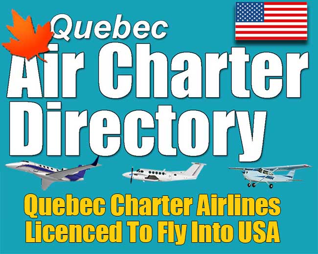 Quebec air charter flights to USA banner